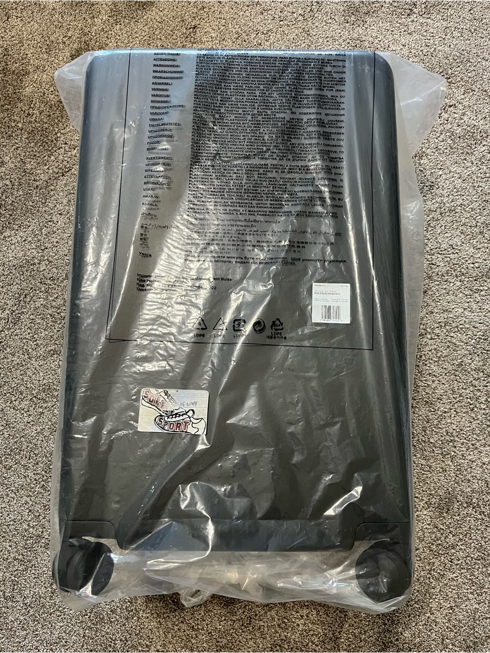 New Nike Air Force 1 29” Large Hardshell Checked Luggage Suitcase Black $360 - Picture 4 of 15